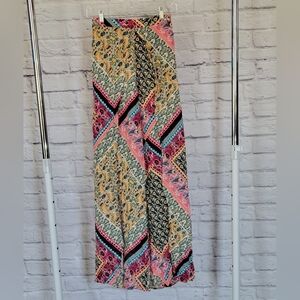 AKIRA Multicolor Patchwork Split Leg Pant